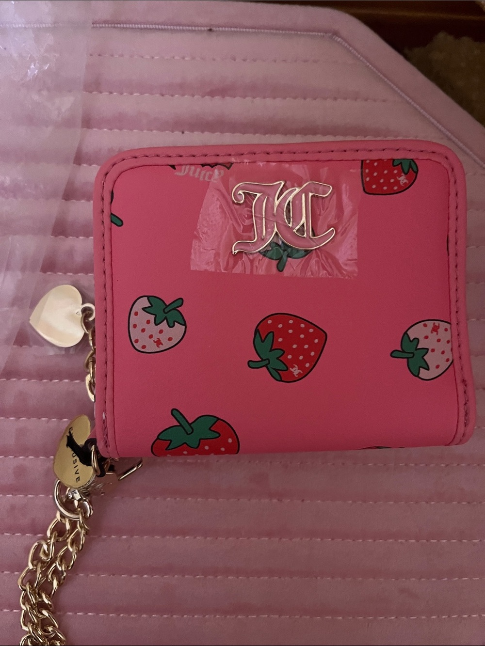 Juicy Couture Pink Wallet with Strawberry Design 🍓🍰